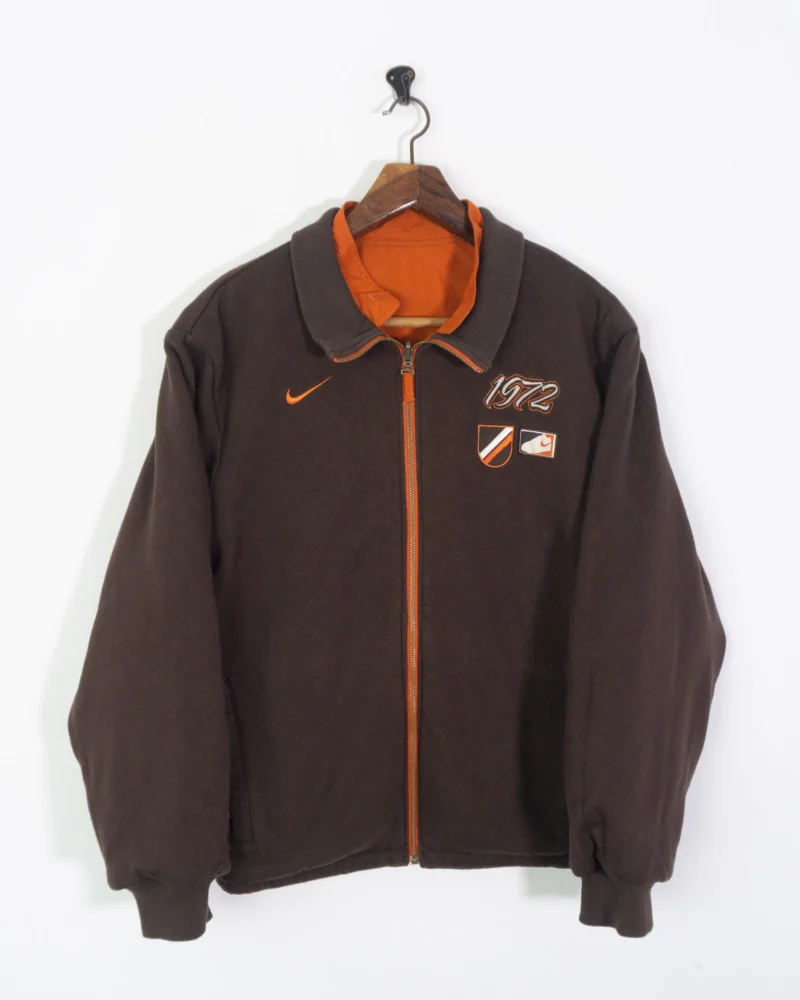 Chaqueta reversible Nike Cortez vintage 00s marrón/naranja M - Imagen 2