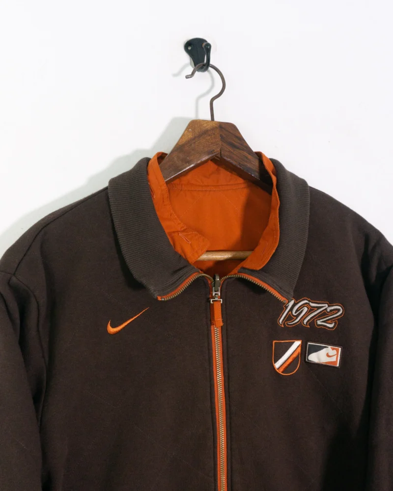 Chaqueta reversible Nike Cortez vintage 00s marrón/naranja M - Imagen 3