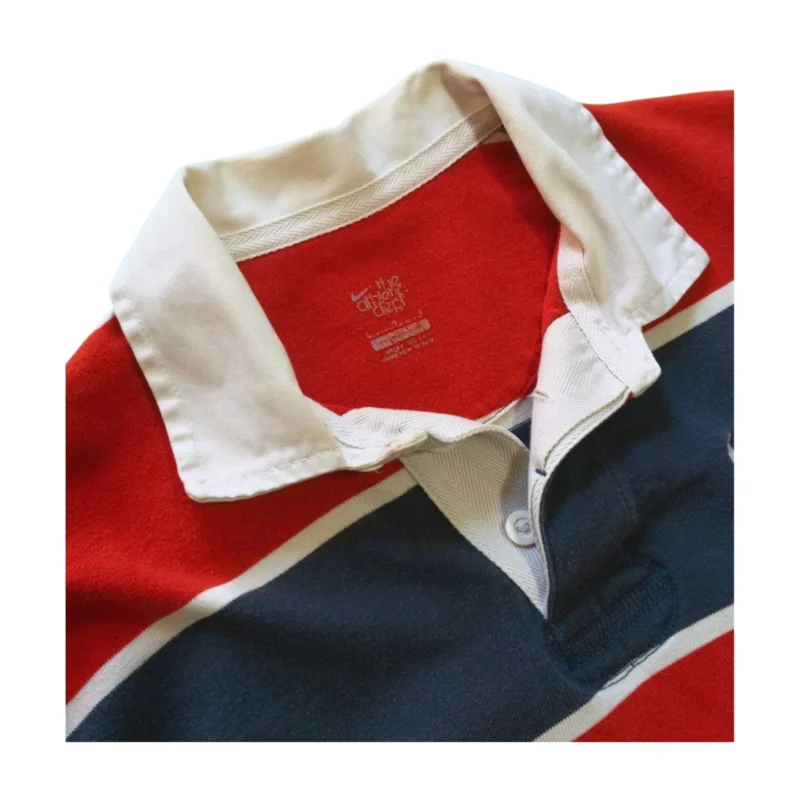 Polo manga larga de rayas Nike azul marino/ rojo L - Imagen 3