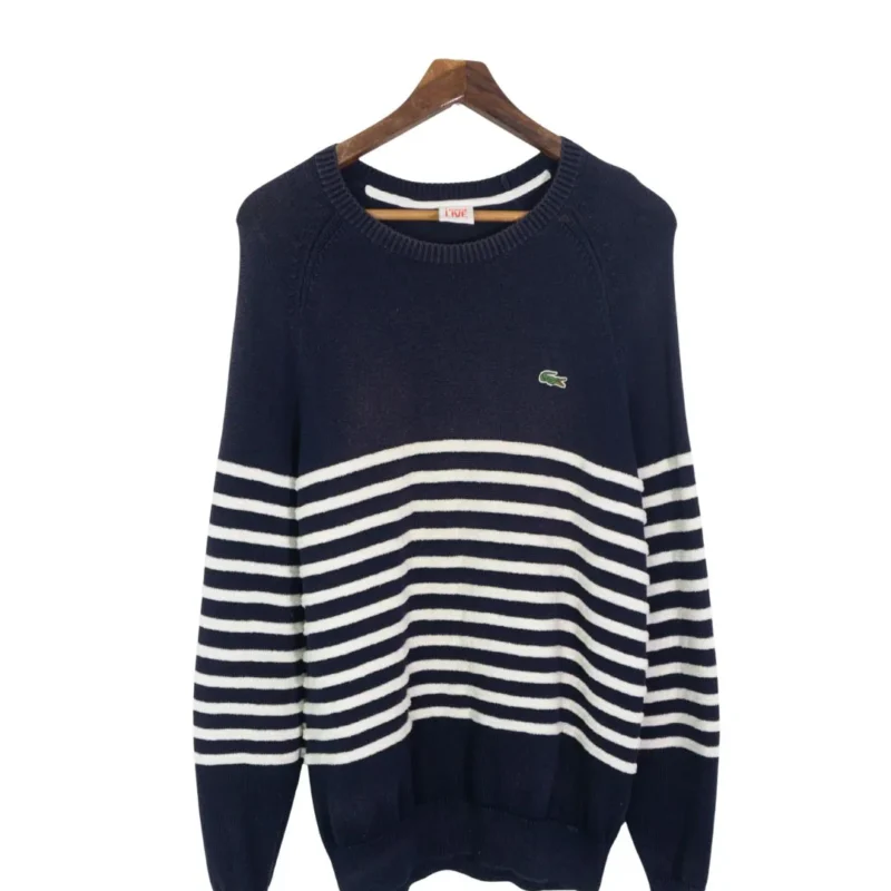 Jersey Lacoste vintage 00s azul marino/blanco XL