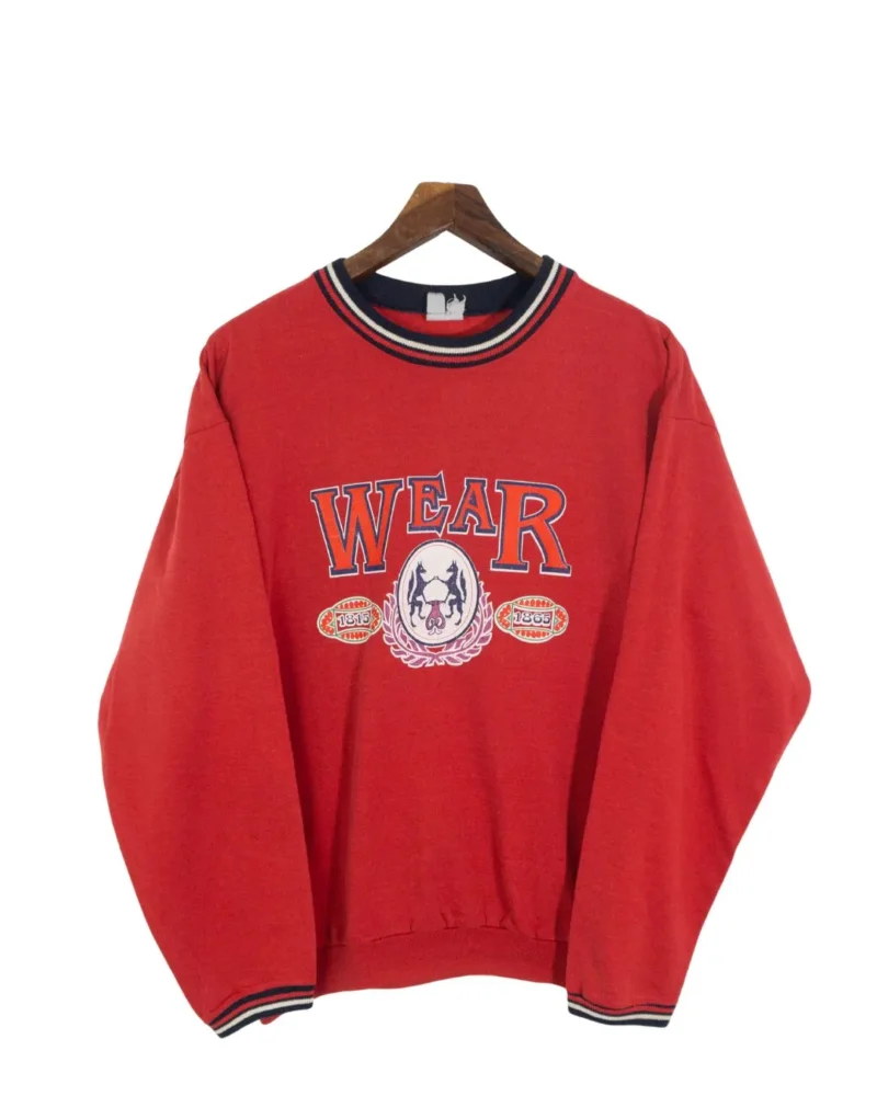 Sudadera vintage print roja M