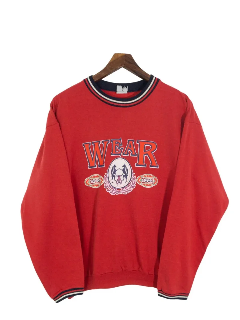 Sudadera vintage print roja M