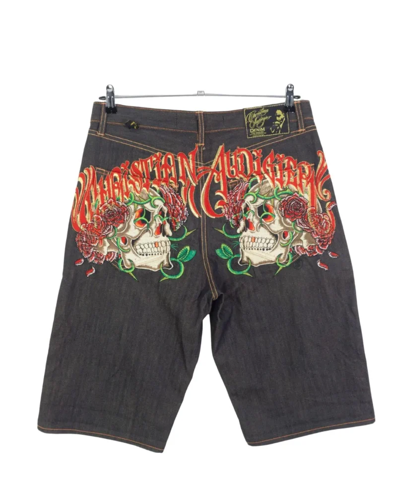 Jorts vaquero Christian Audigier bordado Y2K XL