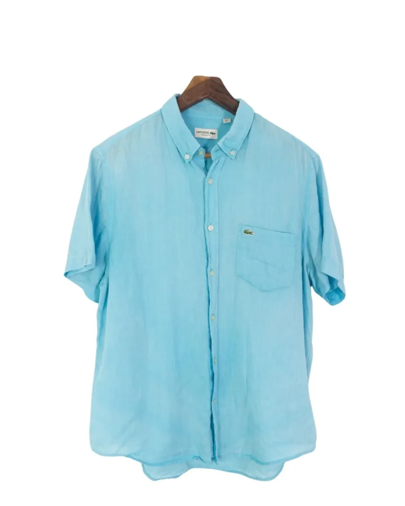 Camisa de lino Lacoste azul L