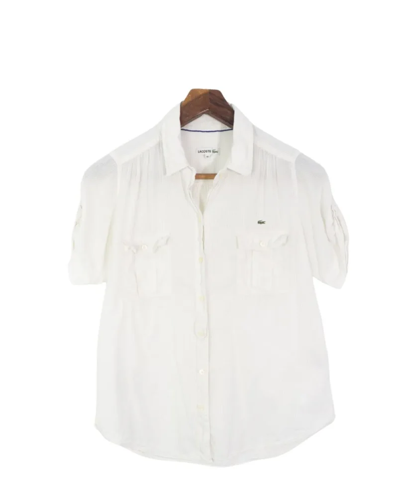 Camisa de lino mujer Lacoste blanca 42