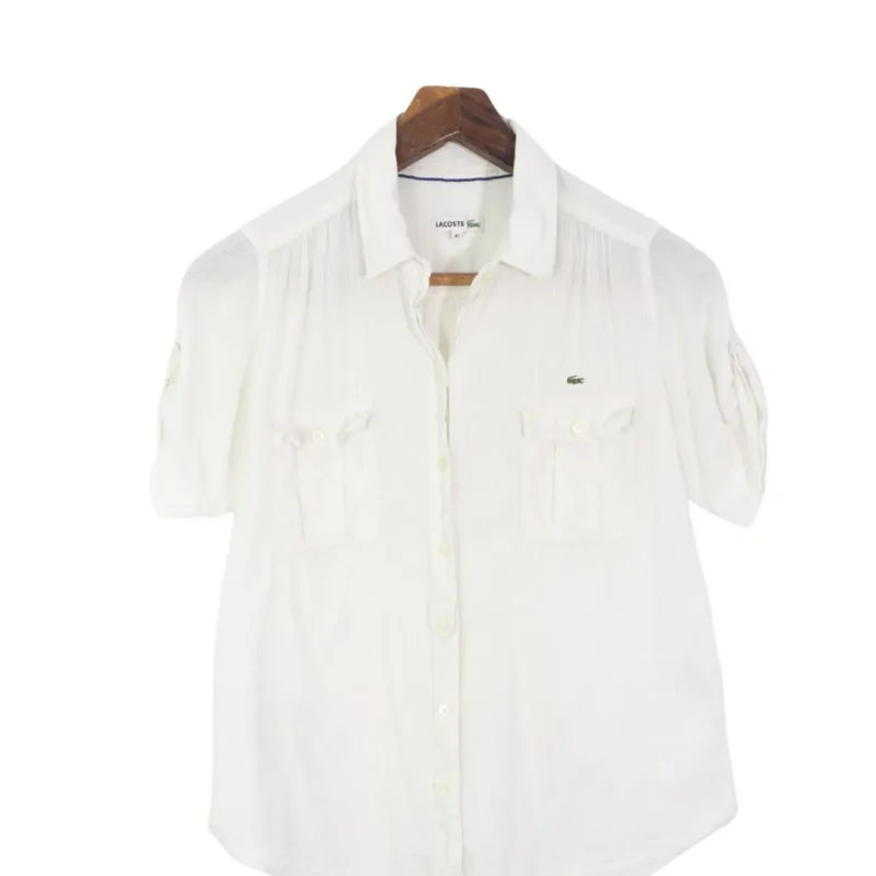 Camisa de lino mujer Lacoste blanca 42