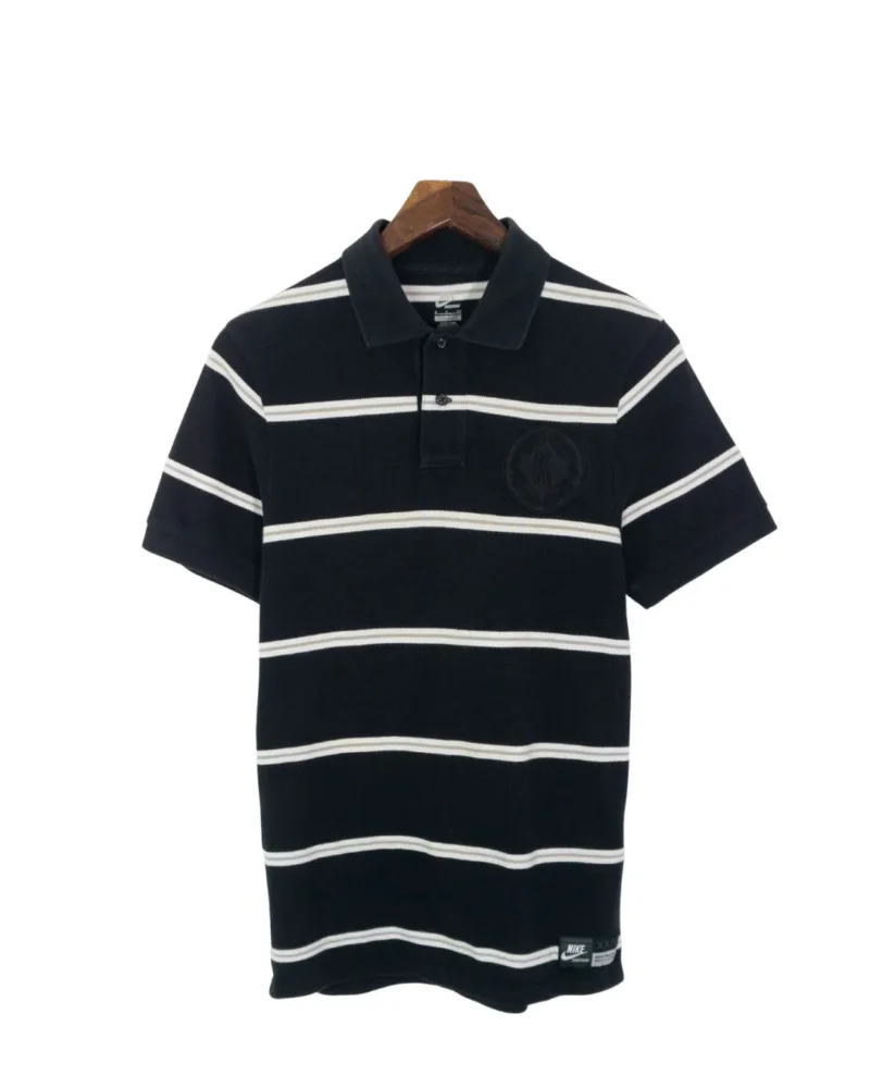 Polo de rayas Nike negro S