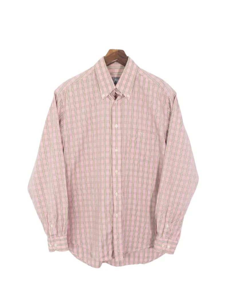 Camisa de cuadros algodón Lacoste vintage 00s marrón 40