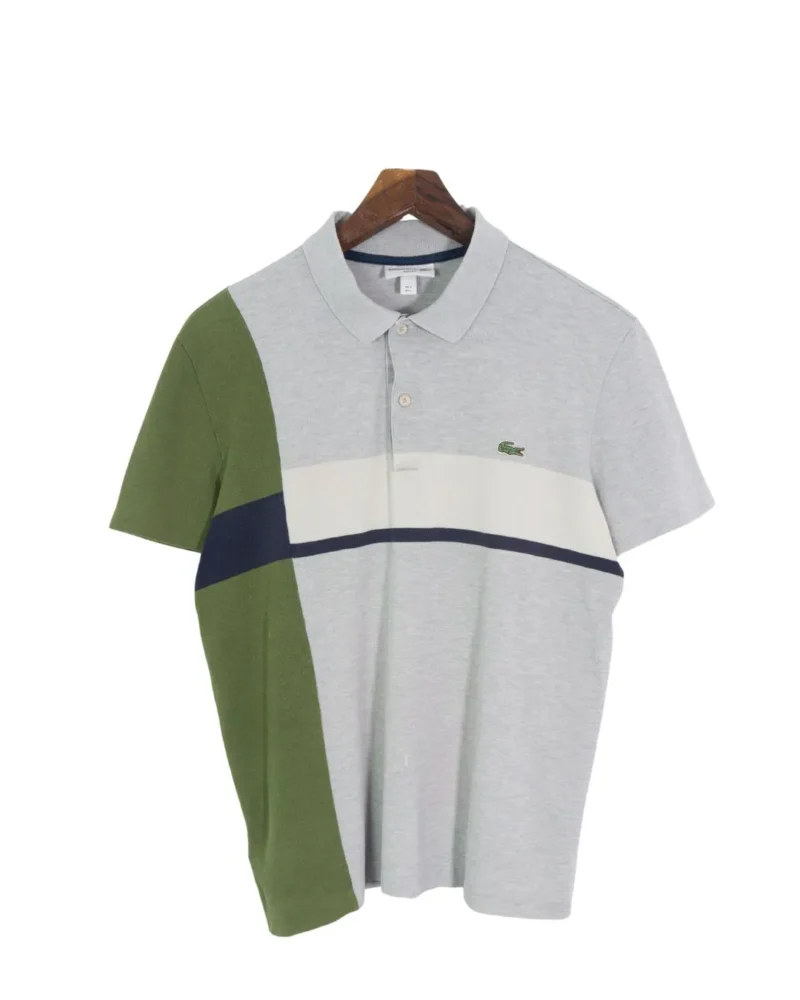 Polo Lacoste gris/verde/blanco M