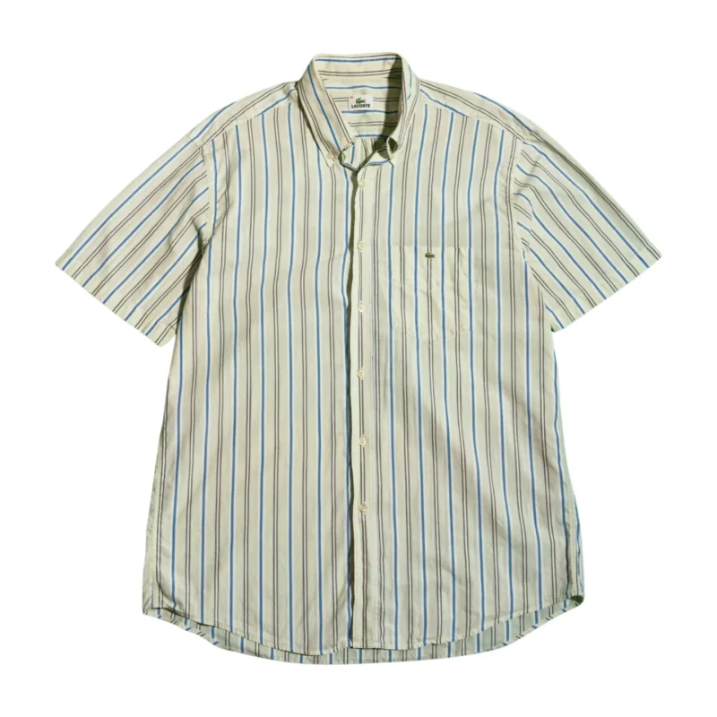 Camisa corta de rayas Lacoste vintage 00s 42