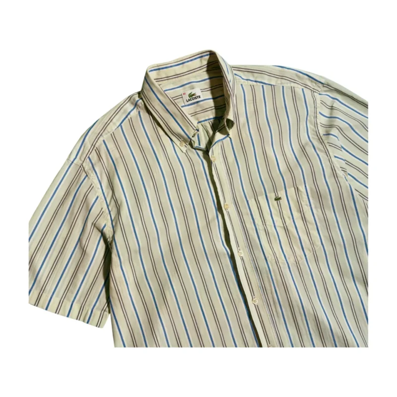 Camisa corta de rayas Lacoste vintage 00s 42 - Imagen 2