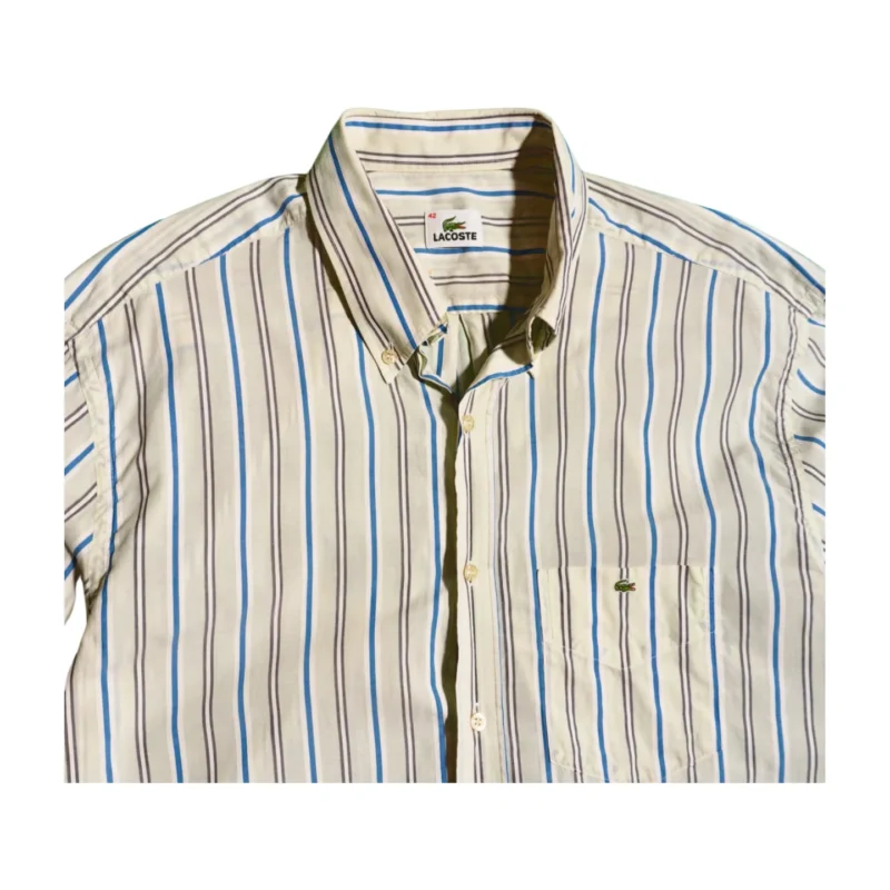 Camisa corta de rayas Lacoste vintage 00s 42 - Imagen 3