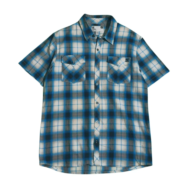 Camisa de cuadros Dc Skate azul/blanco S