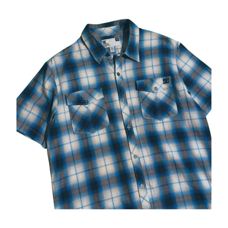 Camisa de cuadros Dc Skate azul/blanco S - Imagen 2