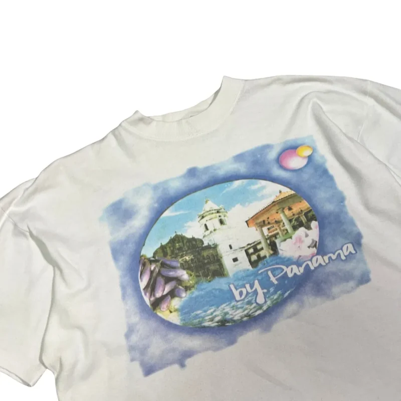 Camiseta crop Panama vintage 00s blanca S - Imagen 2