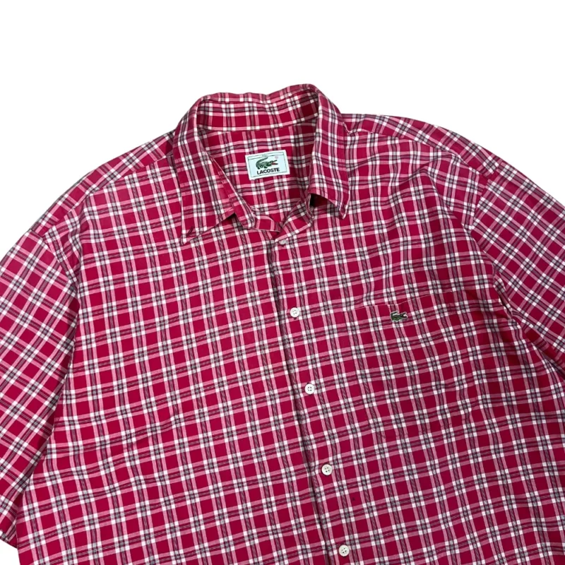Camisa de cuadros Lacoste vintage 00s rojo XXL - Imagen 3