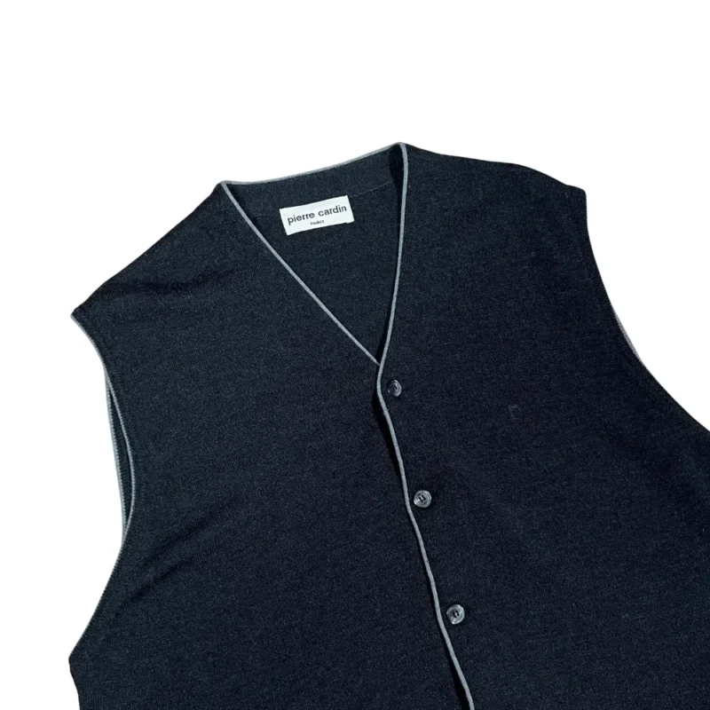 Chaleco Pierre Cardin vintage 90s gris XL - Imagen 2
