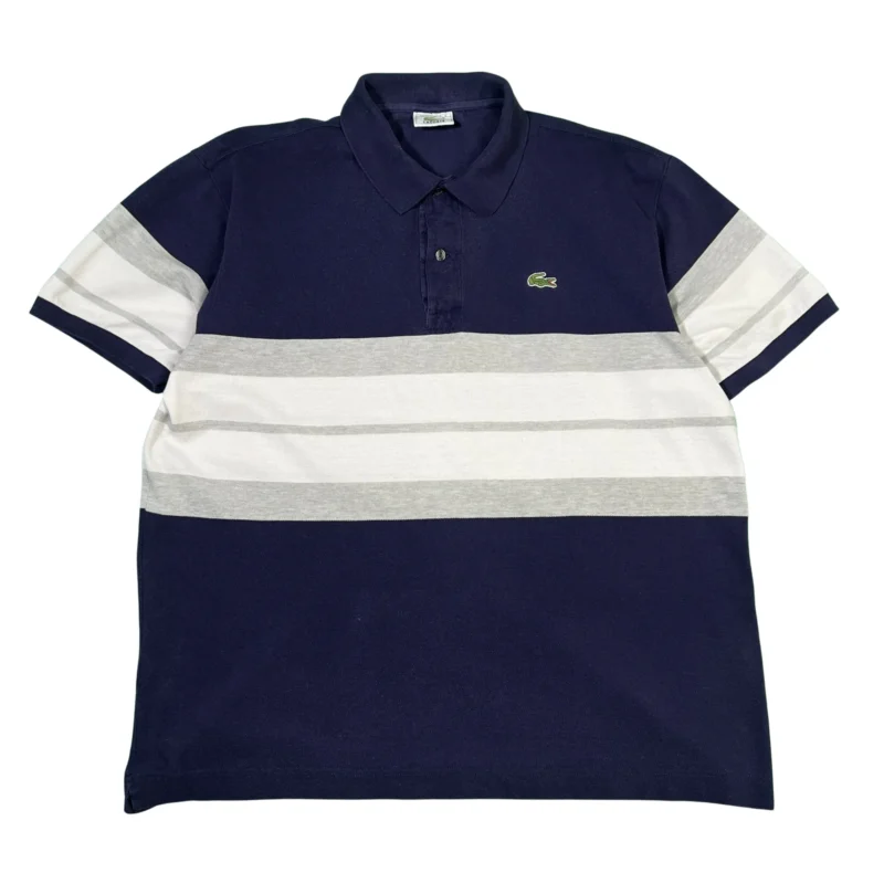 Polo Lacoste vintage 00s azul marino/blanco M