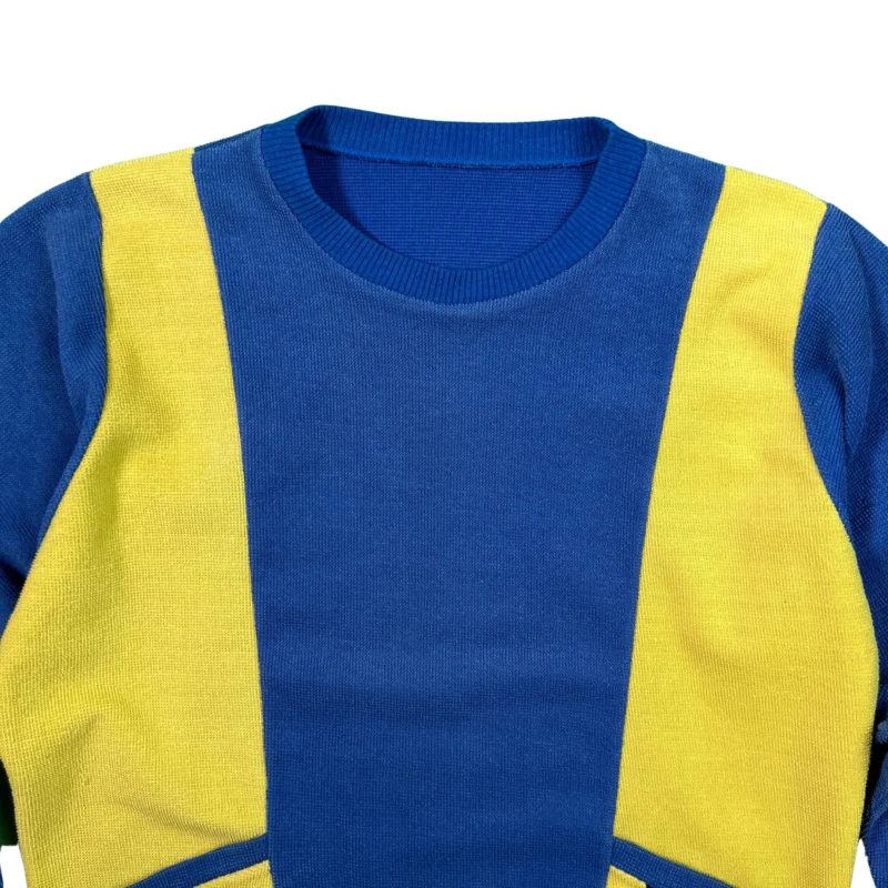 Sudadera vintage 90s azul/amarillo XS - Imagen 3