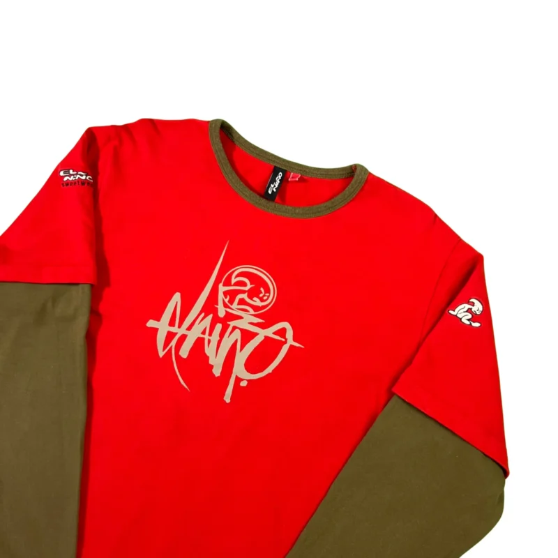 Camiseta manga larga El Niño Y2K rojo/marrón M - Imagen 2