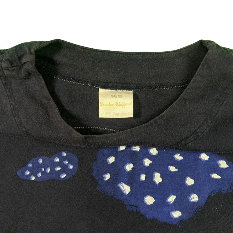 Camiseta print vintage 00s azul marino S - Imagen 2