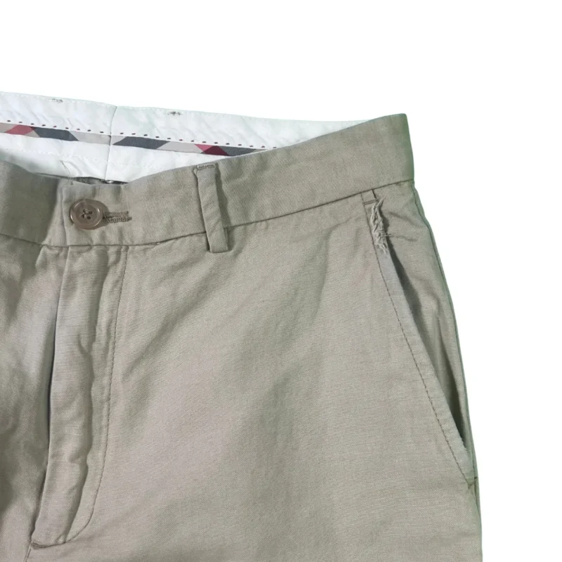 Pantalón lino/algodón Burberrys vintage 00s beige 42 - Imagen 3