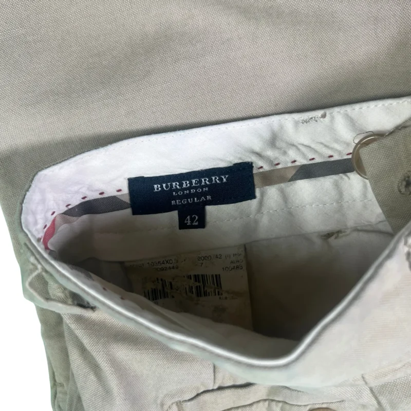 Pantalón lino/algodón Burberrys vintage 00s beige 42 - Imagen 4