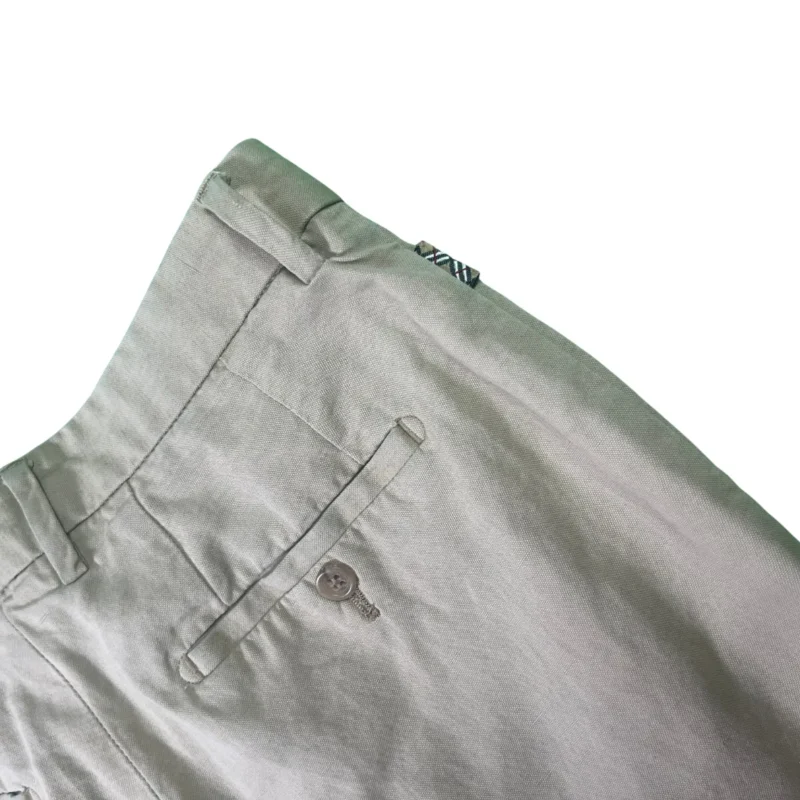 Pantalón lino/algodón Burberrys vintage 00s beige 42 - Imagen 5