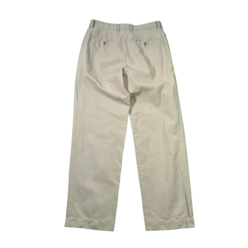 Pantalón lino/algodón Burberrys vintage 00s beige 42 - Imagen 6