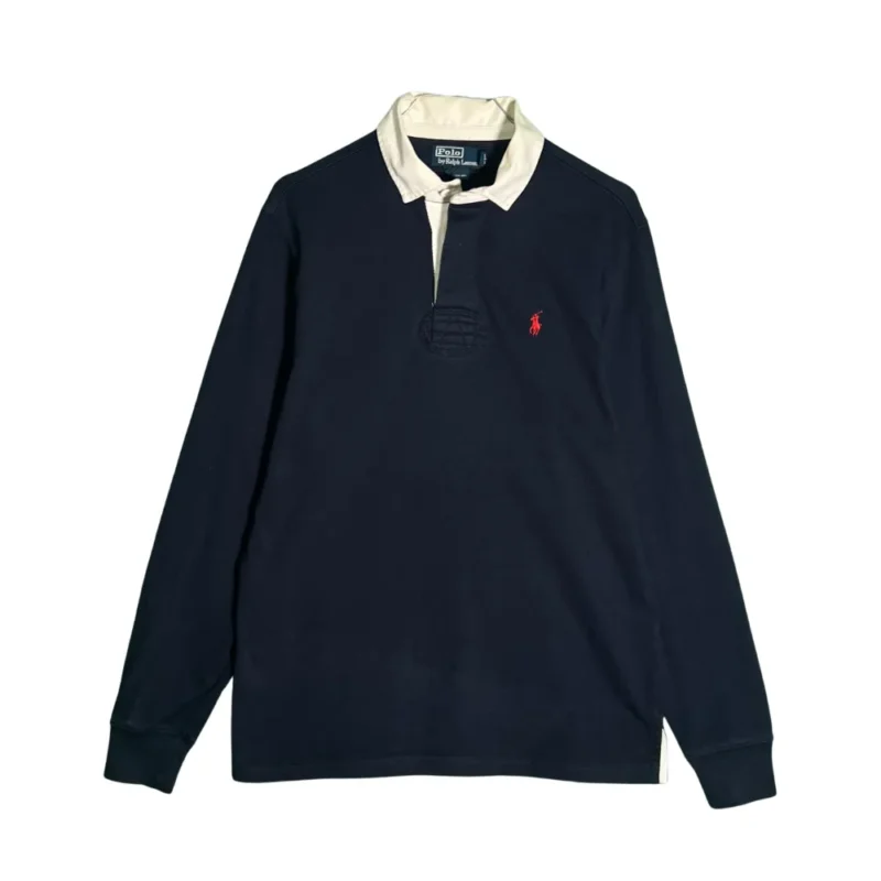 Polo manga larga Ralph Lauren vintage 00s azul marino S