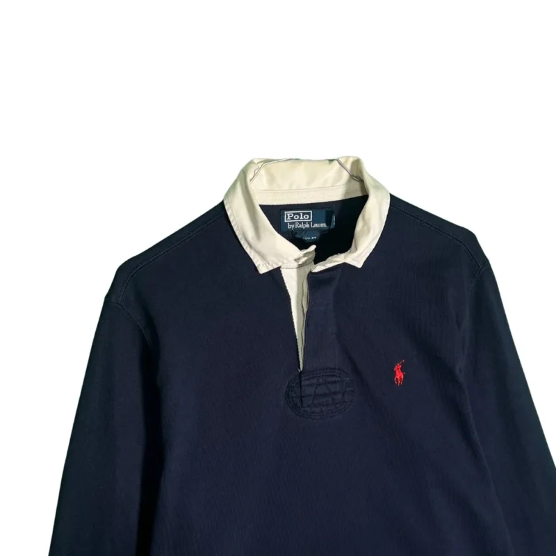 Polo manga larga Ralph Lauren vintage 00s azul marino S - Imagen 2 - Lacaie Vintage
