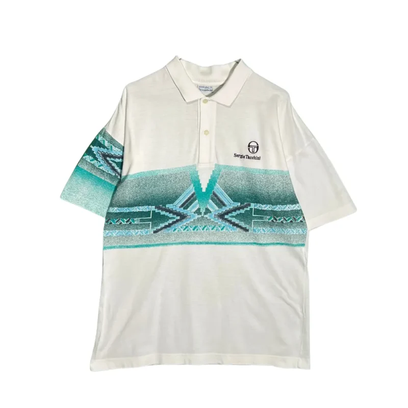 Polo étnico Sergio Tacchini vintage 90s blanco L
