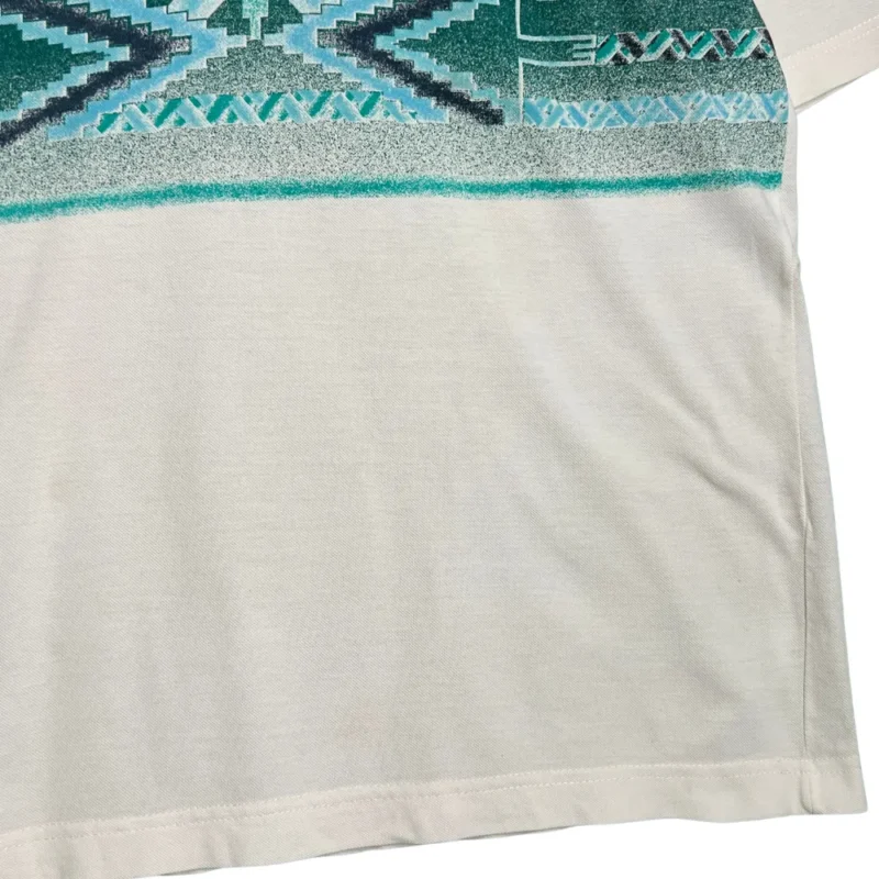 Polo étnico Sergio Tacchini vintage 90s blanco L - Imagen 4 - Lacaie Vintage