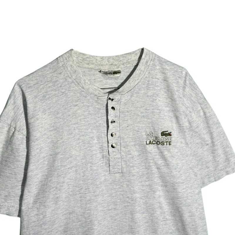 Camiseta con botones Lacoste vintage 90s M - Imagen 2