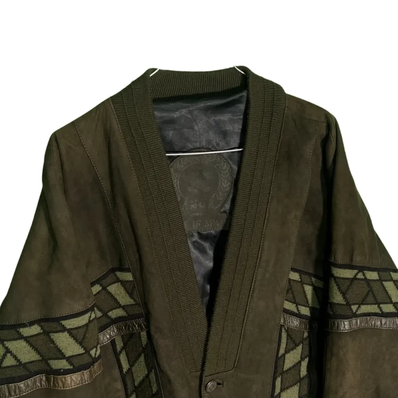 Cardigan de piel vintage 90s marrón L - Imagen 2