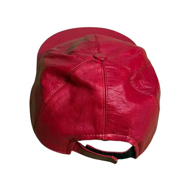 Gorra de piel Yves Saint Laurent rework burdeos - Imagen 2