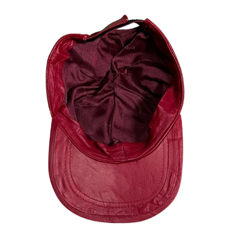 Gorra de piel Yves Saint Laurent rework burdeos - Imagen 4