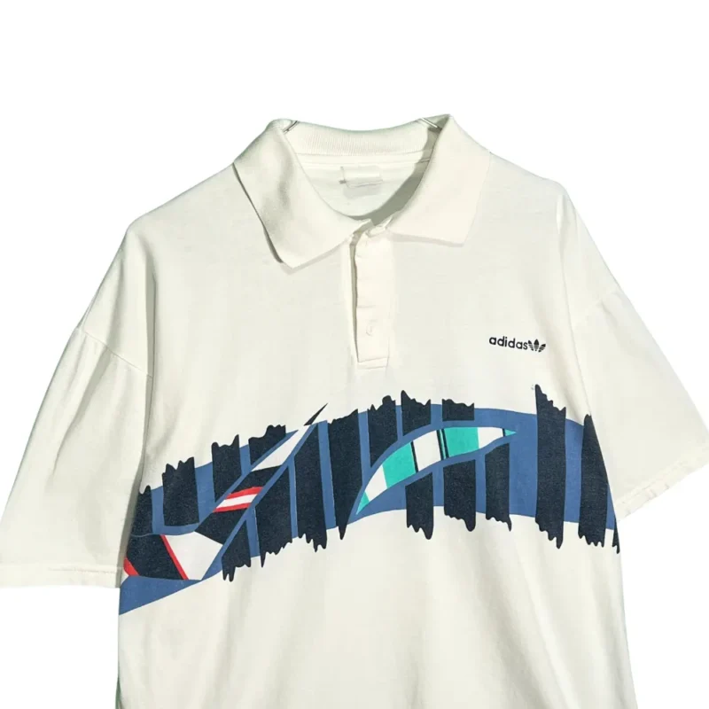 Polo blanco Adidas vintage 90s blanco L - Imagen 2