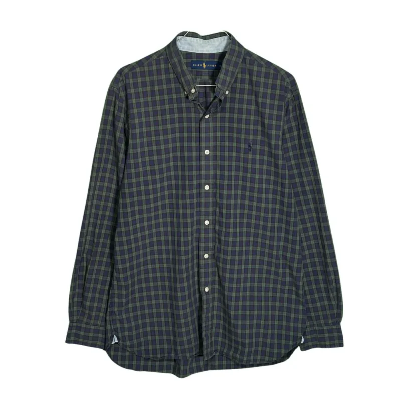 Camisa de cuadros Ralph Lauren verde/azul marino M