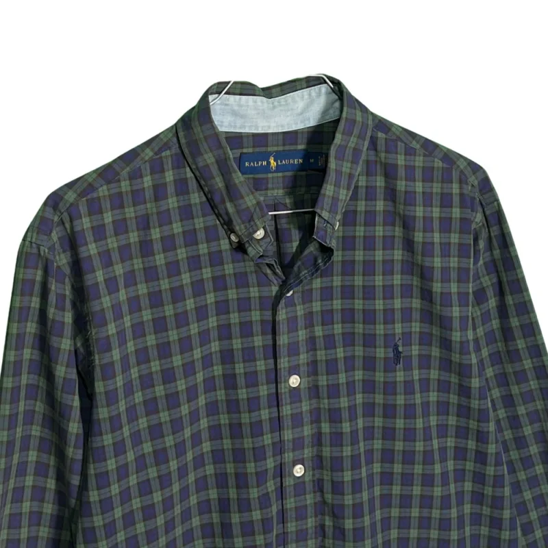 Camisa de cuadros Ralph Lauren verde/azul marino M - Imagen 2