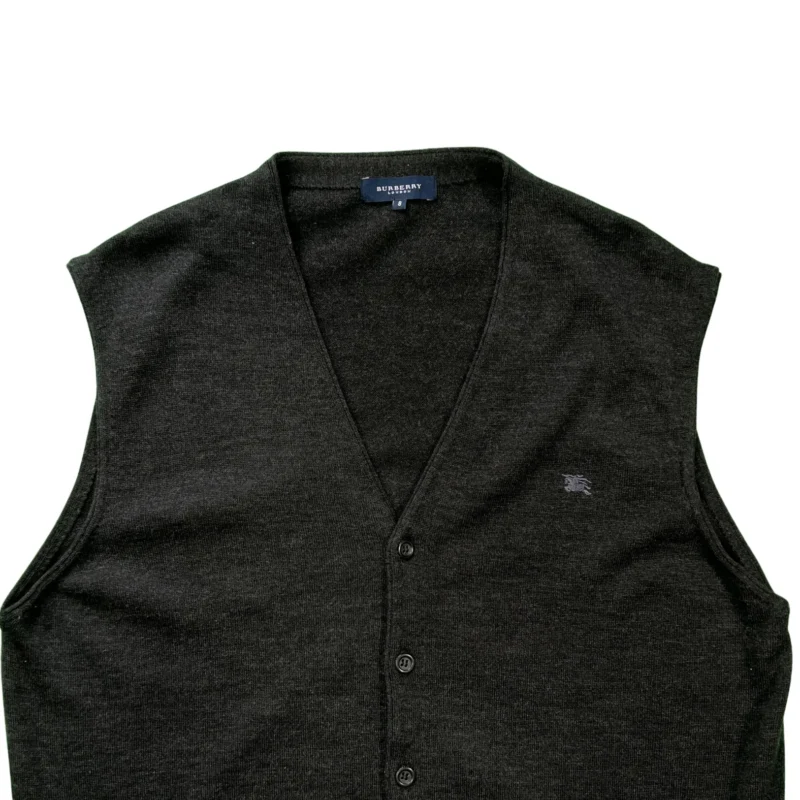 Chaleco Burberrys vintage 00s gris XL - Imagen 2 - Lacaie Vintage