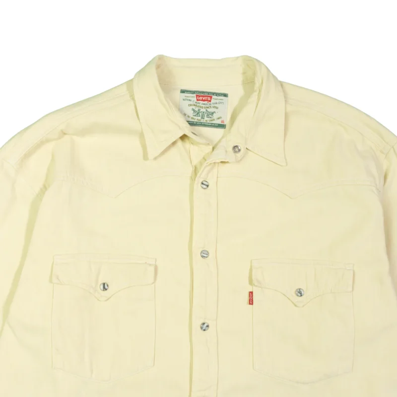 Camisa vaquera Levis vintage 00s beige XL - Imagen 2 - Lacaie Vintage