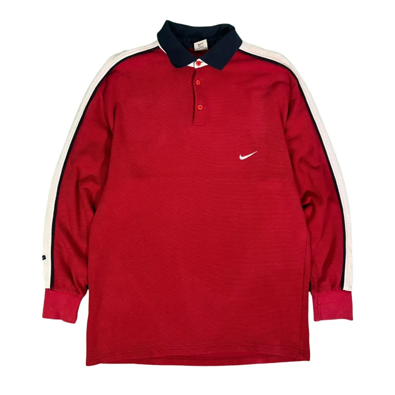 Jersey con botones Nike vintage 90s rojo/blanco XL - Lacaie Vintage