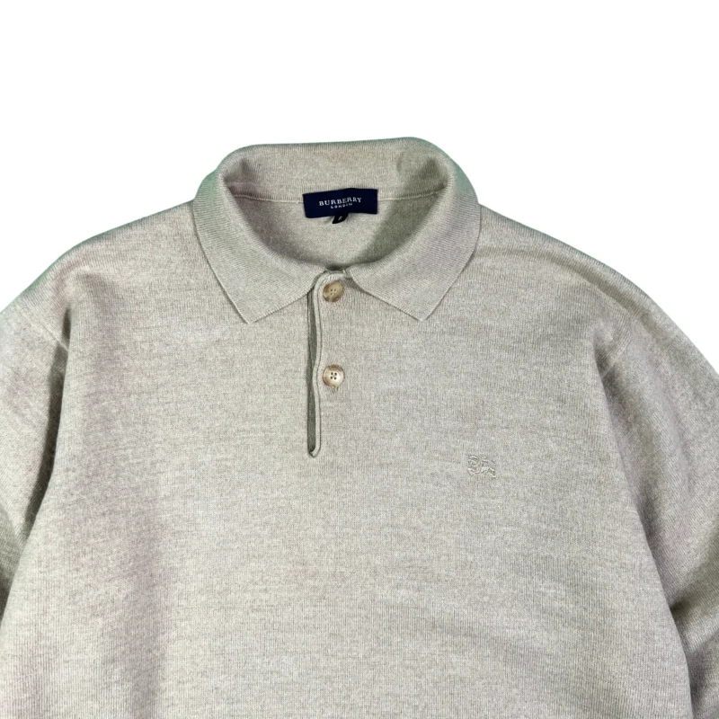 Jersey con botones Burberrys vintage 00s beige S - Imagen 2 - Lacaie Vintage