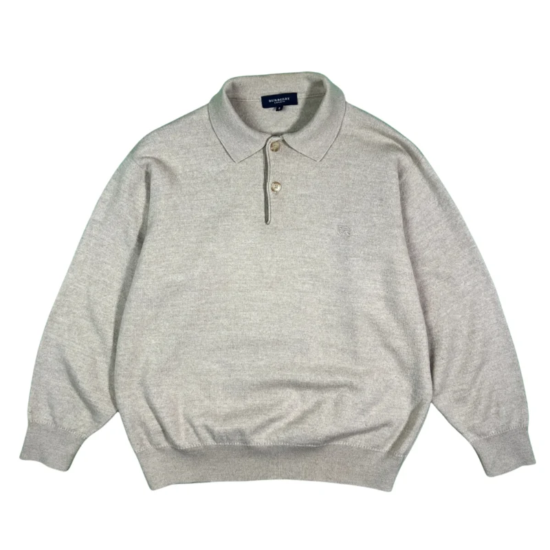 Jersey de botones Burberrys vintage 00s beige S - Lacaie Vintage