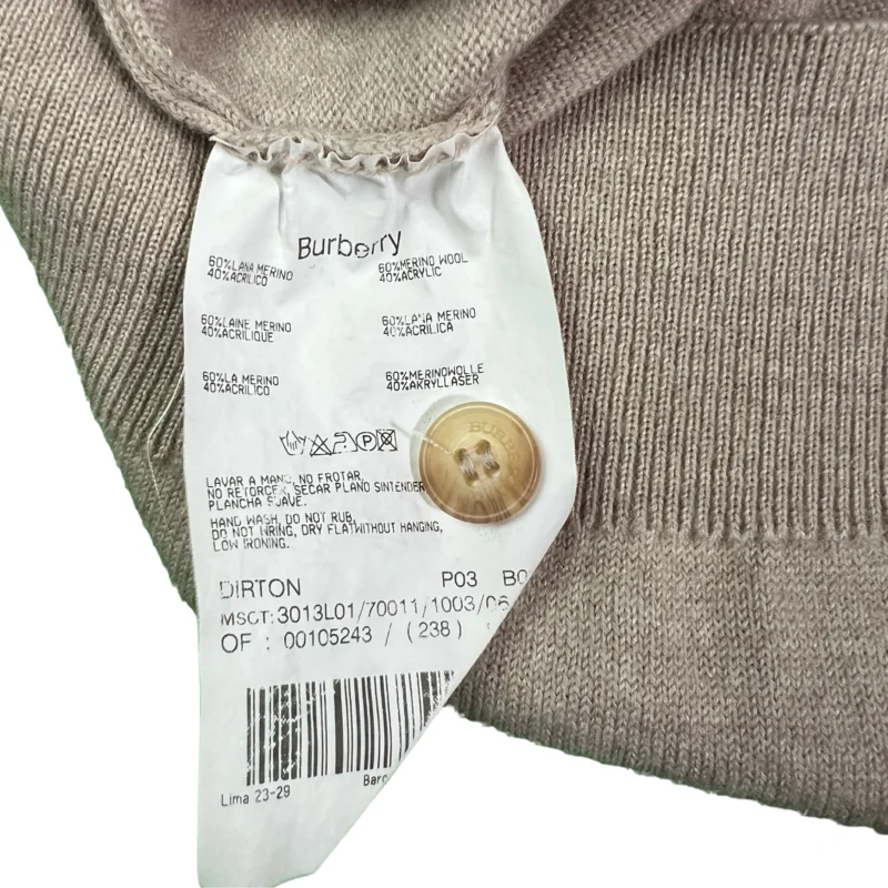 Jersey con botones Burberrys vintage 00s beige S - Imagen 5 - Lacaie Vintage