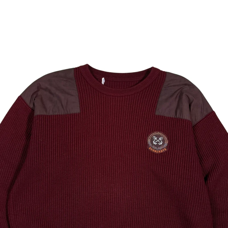 Jersey Burberrys vintage 90s burdeos M - Imagen 2 - Lacaie Vintage