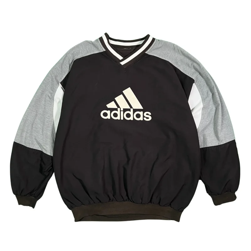Sudadera deportiva Adidas vintage 00s gris/negro L - Lacaie Vintage