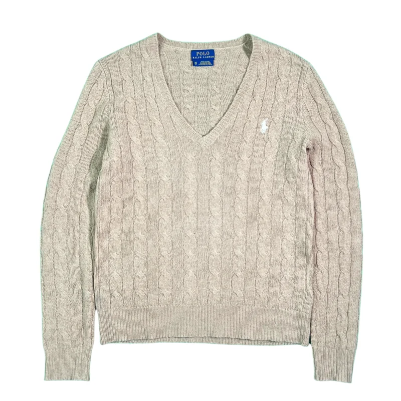 Jersey mujer lana merino/cashmere Ralph Lauren beige XS - Lacaie Vintage