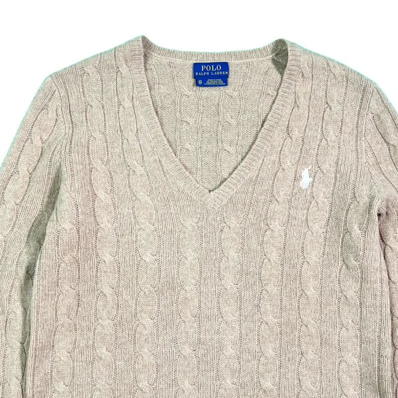 Jersey mujer lana merino/cashmere Ralph Lauren beige XS - Imagen 2 - Lacaie Vintage